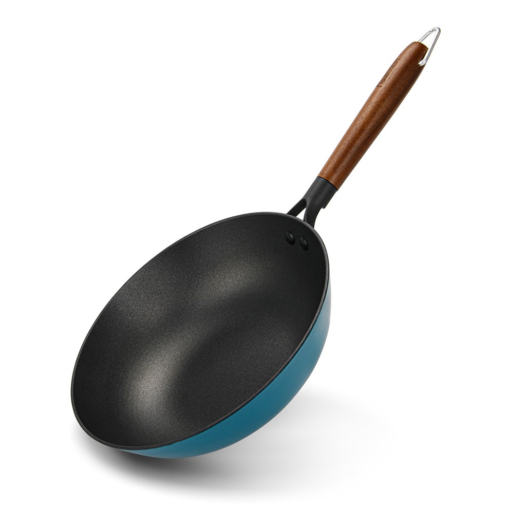 Сковорода - вок Fissman SEAGREEN 28x8 см/4 л с деревянной ручкой (4012)
