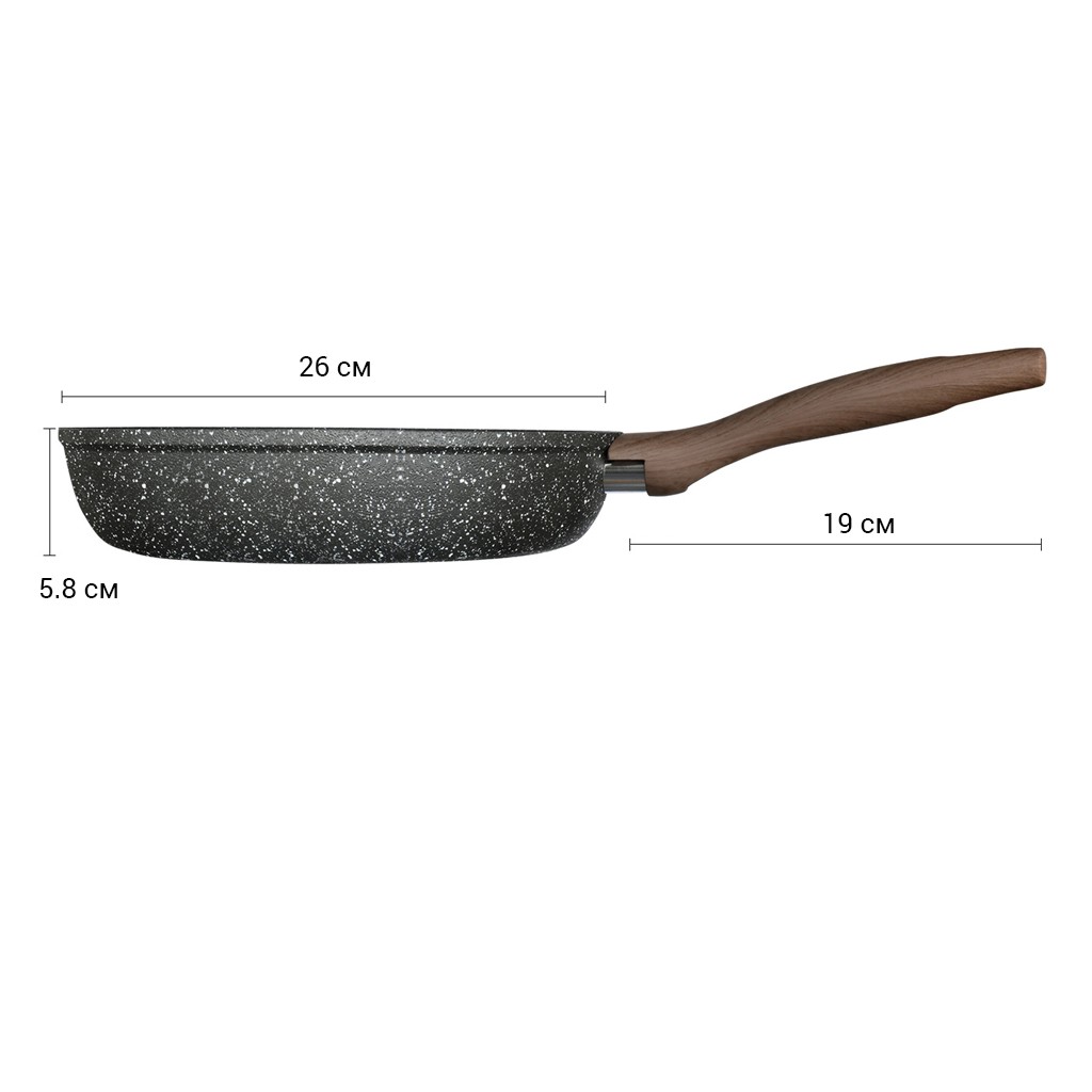 Сковорідка для смаження Fissman GRANDEE STONE 26x5,8 см (4418)