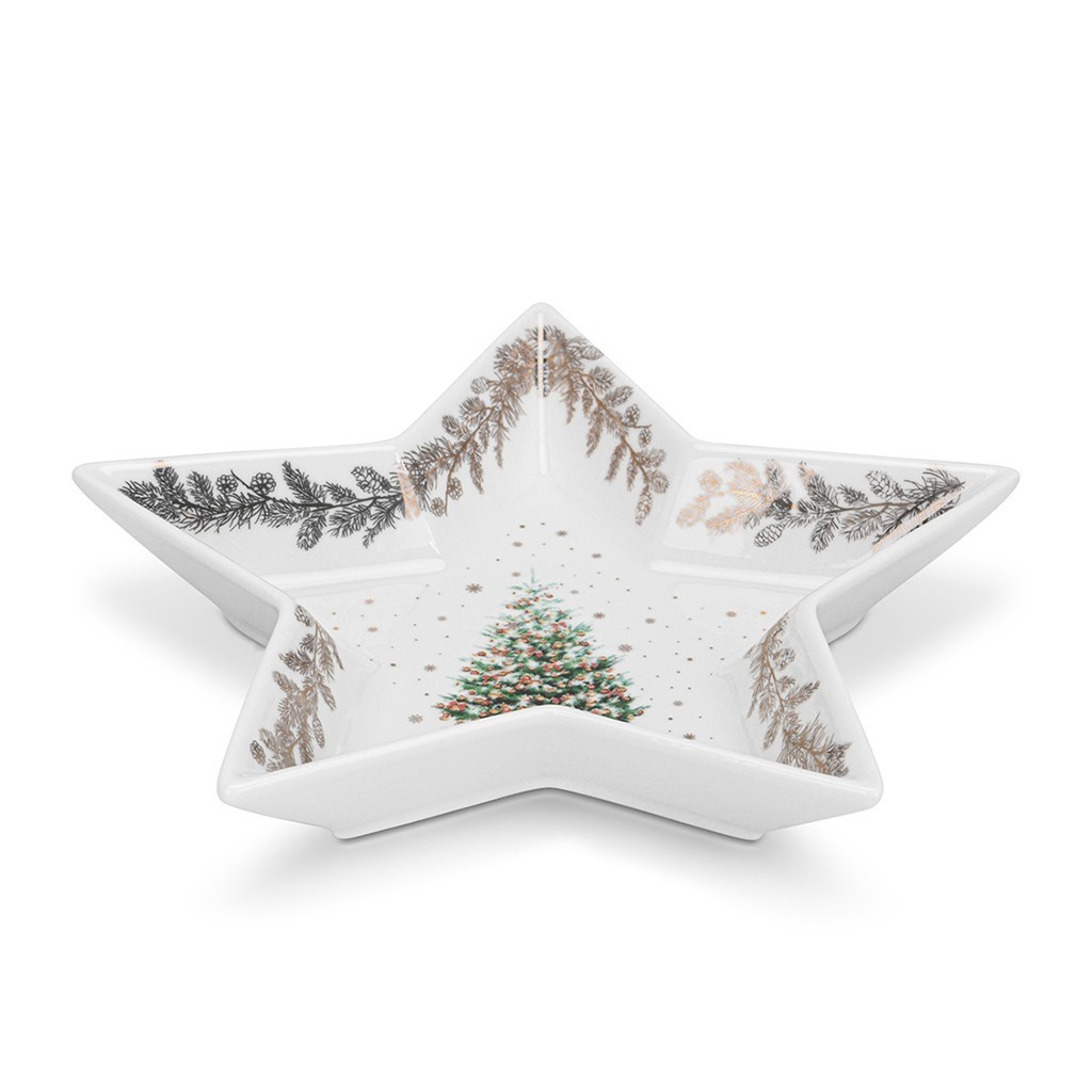 Блюдо Fissman CHRISTMAS у формі зірки 19х15,5 см порцеляна (14016)