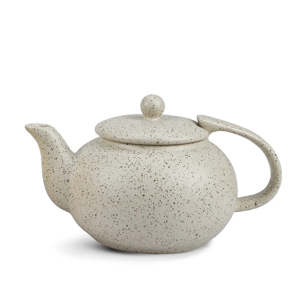 Заварочный чайник Fissman 750 мл керамика с ситечком белый песочный (9515)