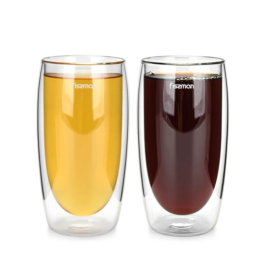 Комплект з двох склянок Fissman FRAPPE 350 мл жароміцне скло з подвійними стінками (6447)