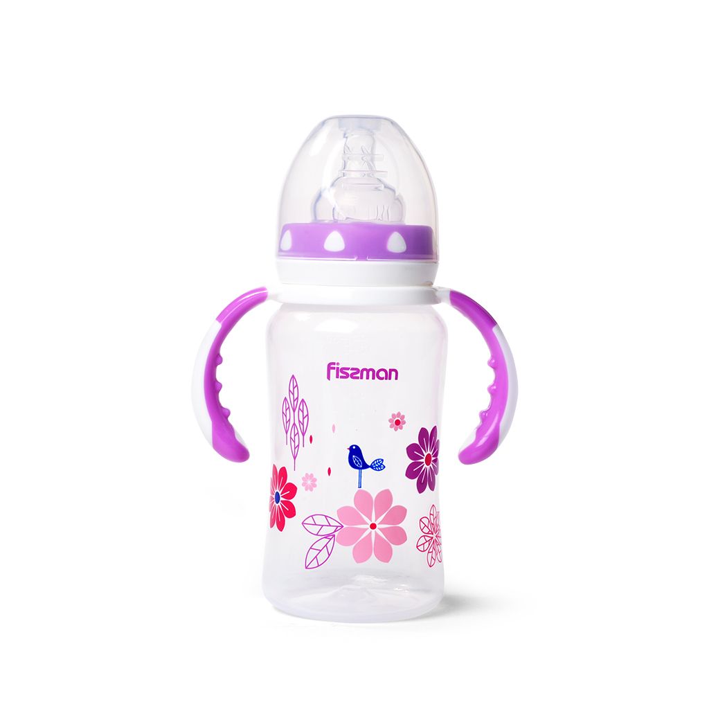 Бутылочка для кормления Fissman 300 мл с ручками цвет фиолетовый (6898)
