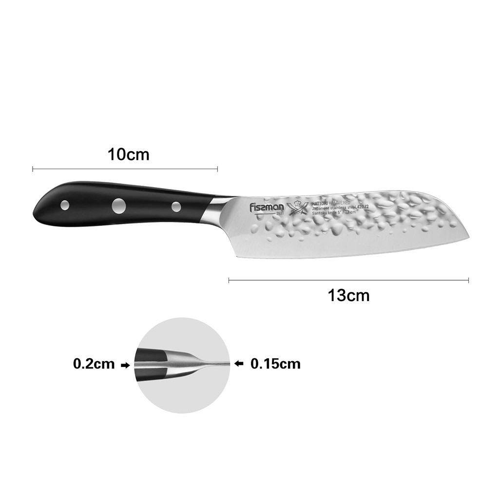 Нож сантоку Fissman HATTORI 13 см hammered (2531)