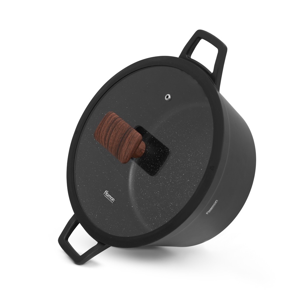 Кастрюля Fissman FILOMENA 28x13,5 см 5,7 л со стеклянной крышкой алюминий с антипригарным покрытием (14530)