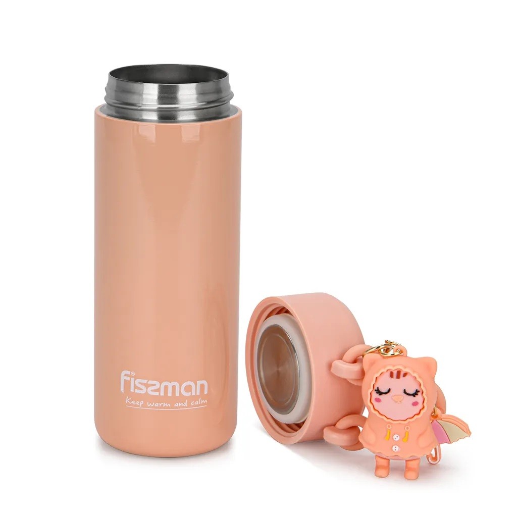Термос Fissman 380 мл колір рожевий нержавіюча сталь (9862)
