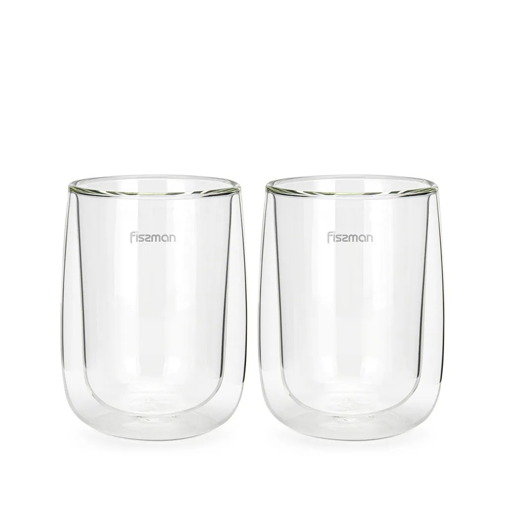 Комплект из двух стаканов Fissman BONBON 350 мл жаропрочное стекло с двойными стенками (6448)