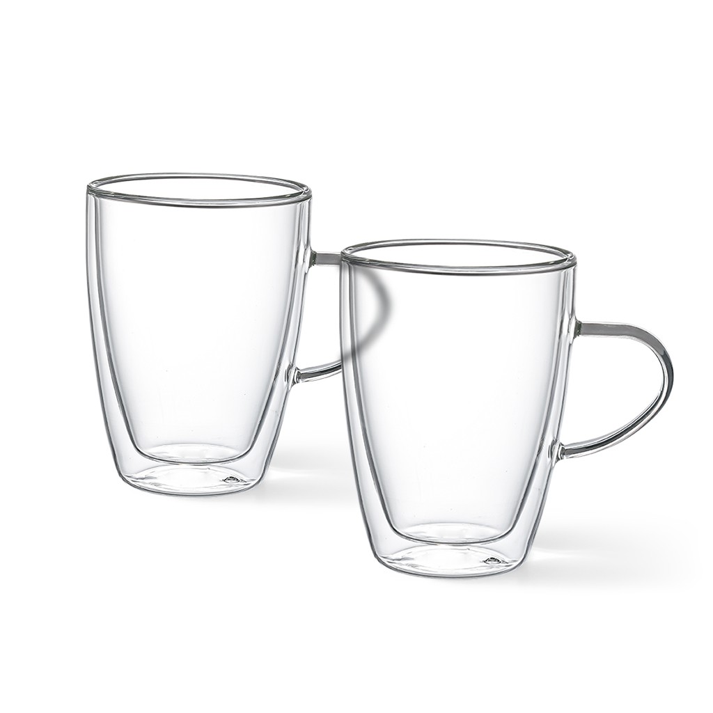 Набор из 2-х стаканов Fissman с двойными стенками 350 мл жаропрочное стекло (16539)