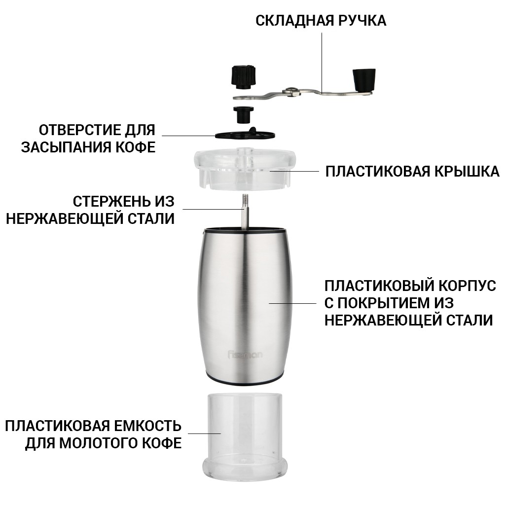 Кофемолка ручная Fissman 16 см (8252)