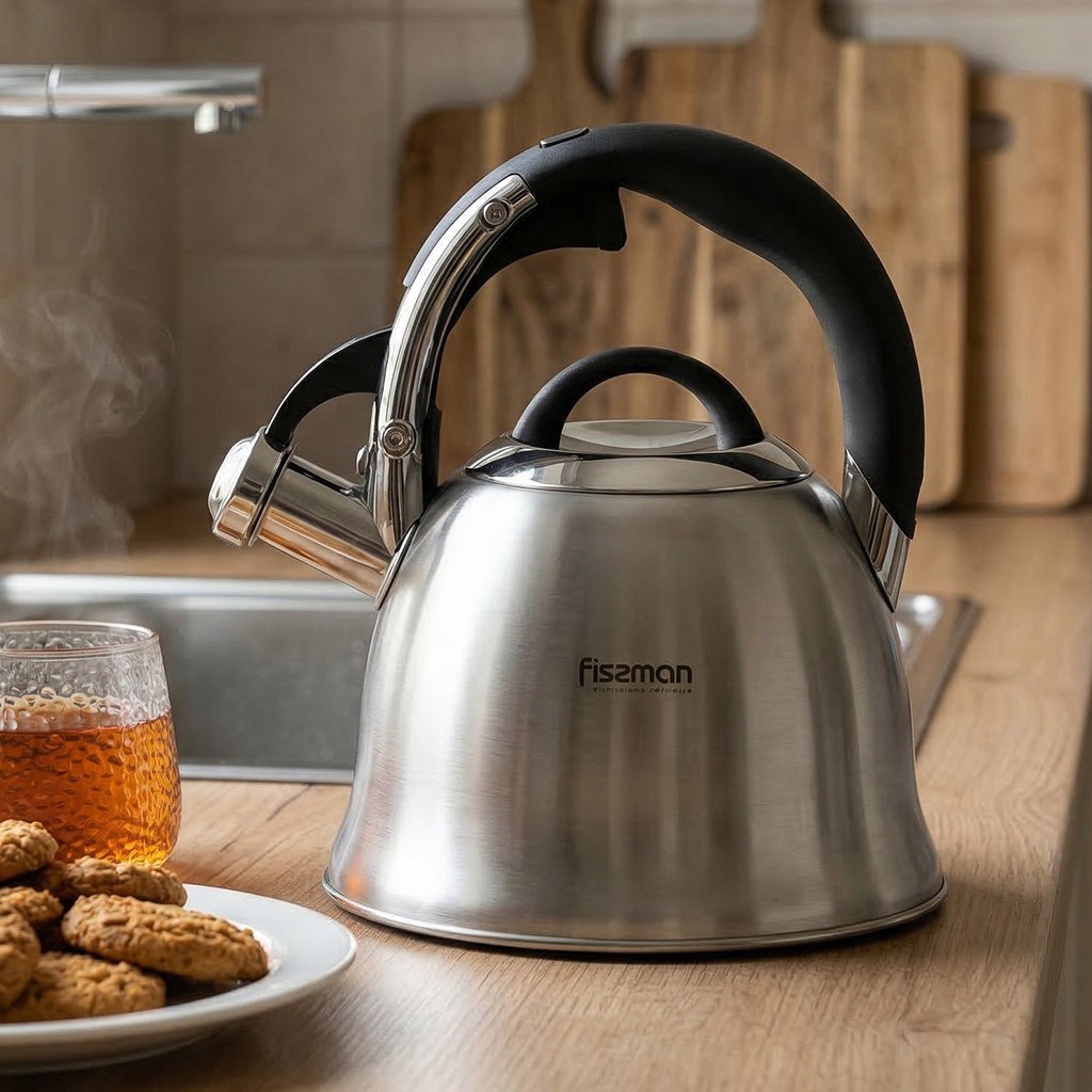 Чайник для кип'ятіння води Fissman VEDA 1,2 л нержавіюча сталь (5892)
