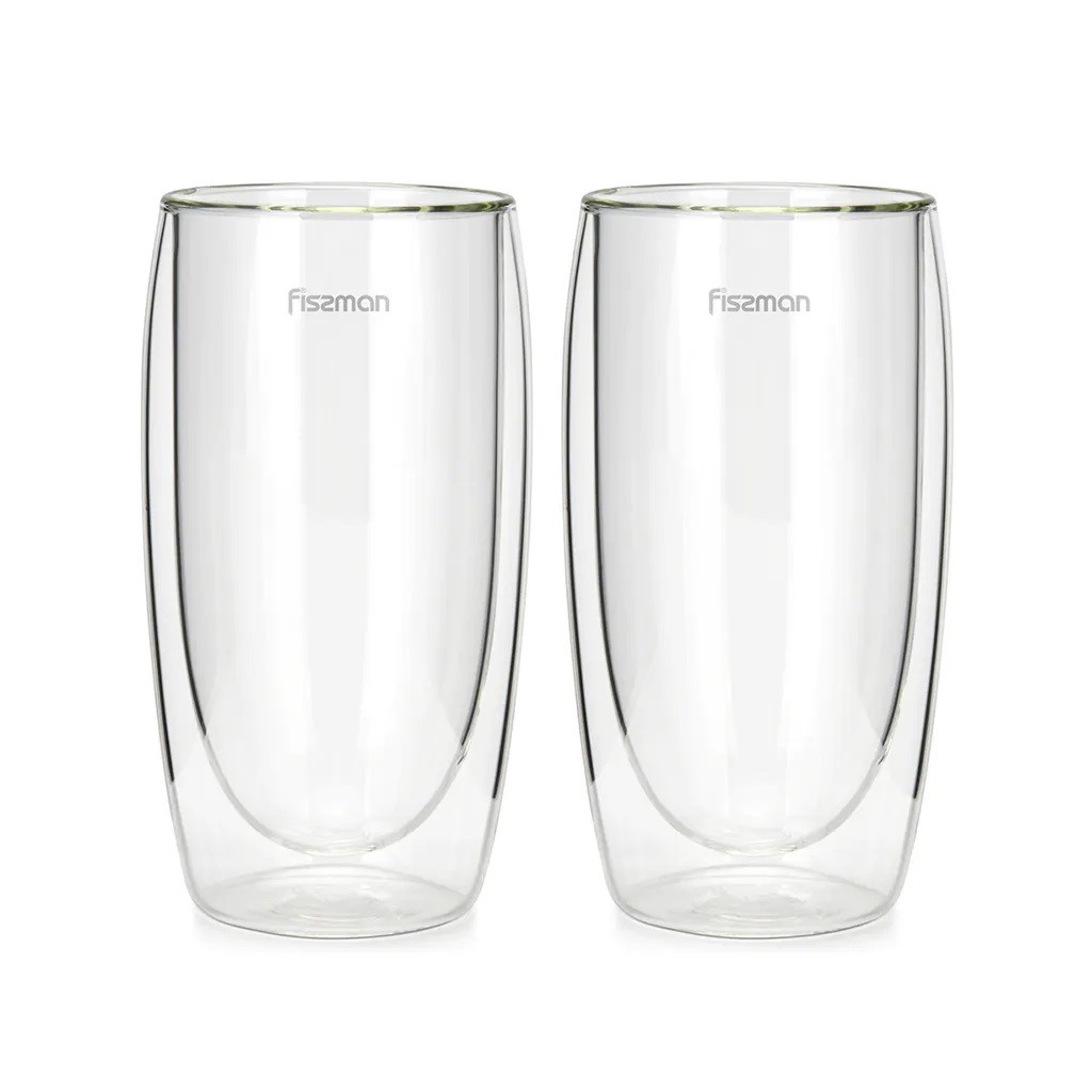 Комплект из двух стаканов Fissman FRAPPE 350 мл жаропрочное стекло с двойными стенками (6447)