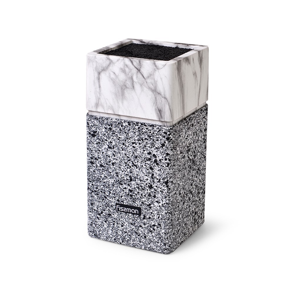 Подставка для кухонных ножей и ножниц Fissman 11x11x23см цвет МАРМОР пластик (12875)