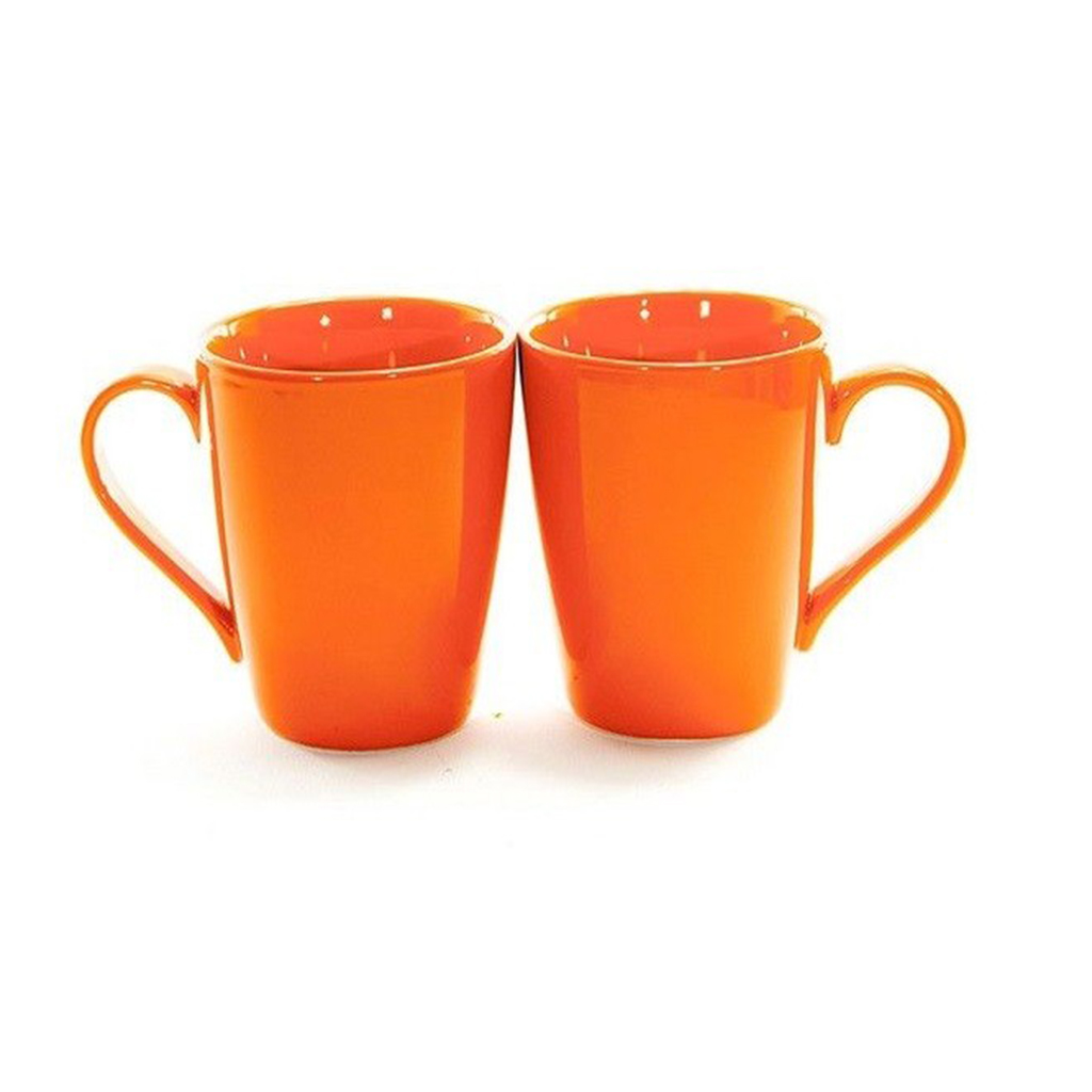 Комплект з двох кухлів Fissman кераміка 250 мл помаранчевий (9338)
