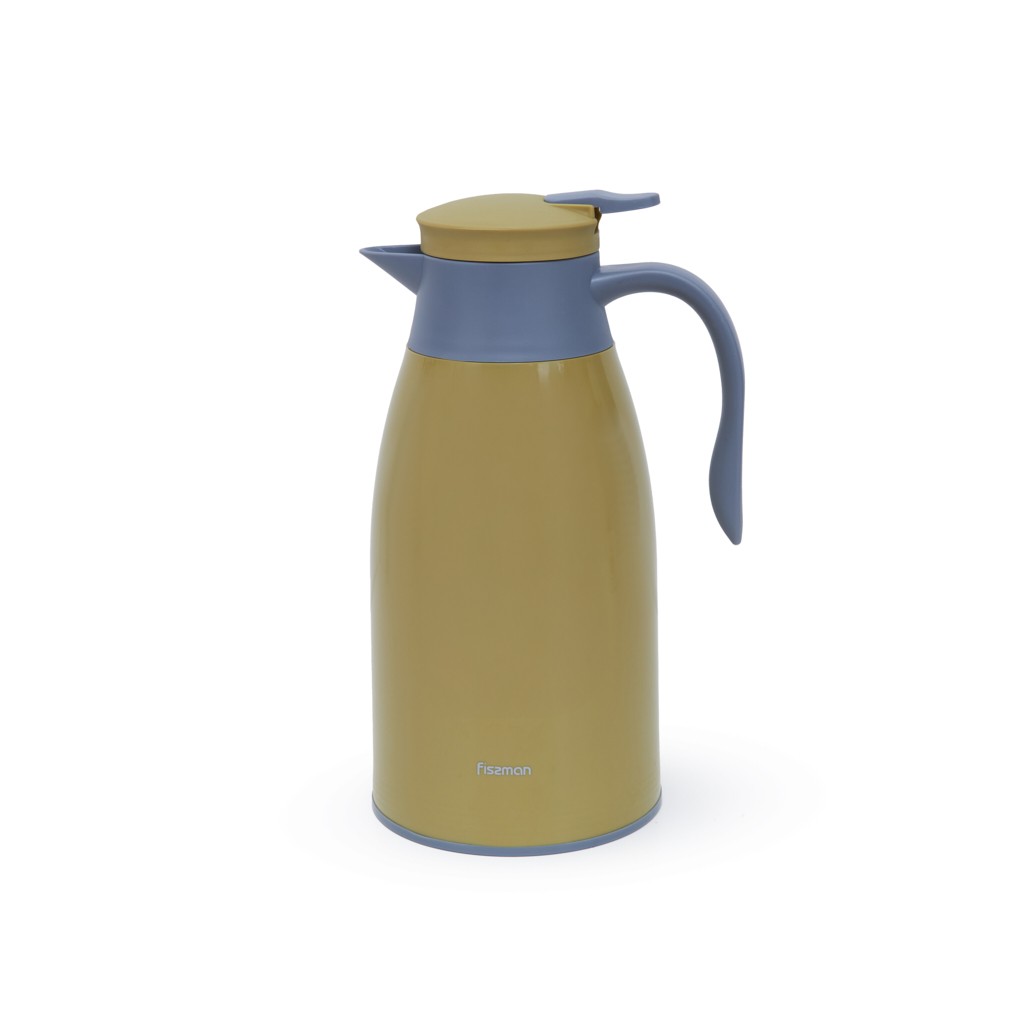 Термоглечик Fissman 1600 мл, колір зелений пластиковий корпус зі скляною колбою (19857)