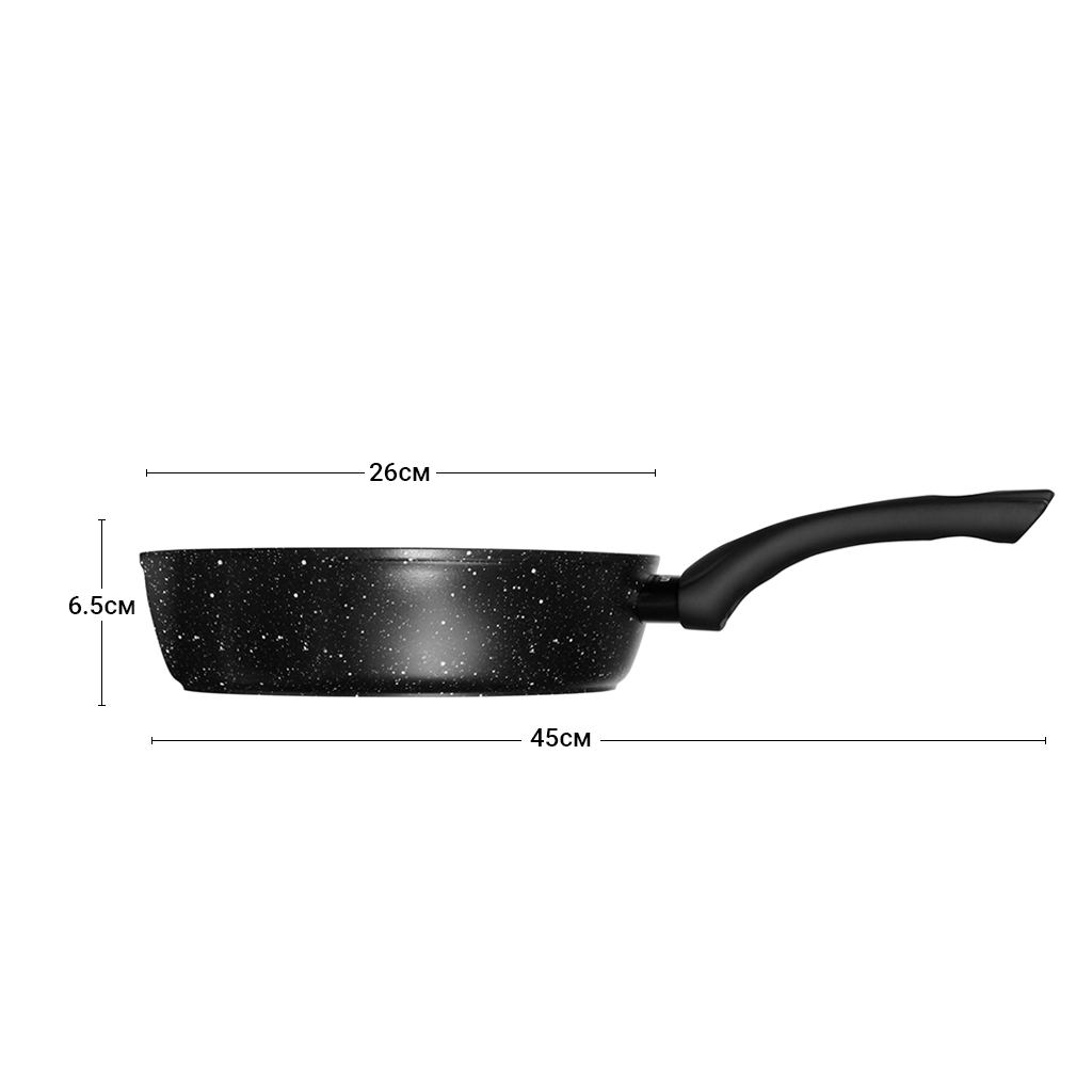 Глибока сковорідка Fissman FIORE 26x6,5 см індукційна (14297)