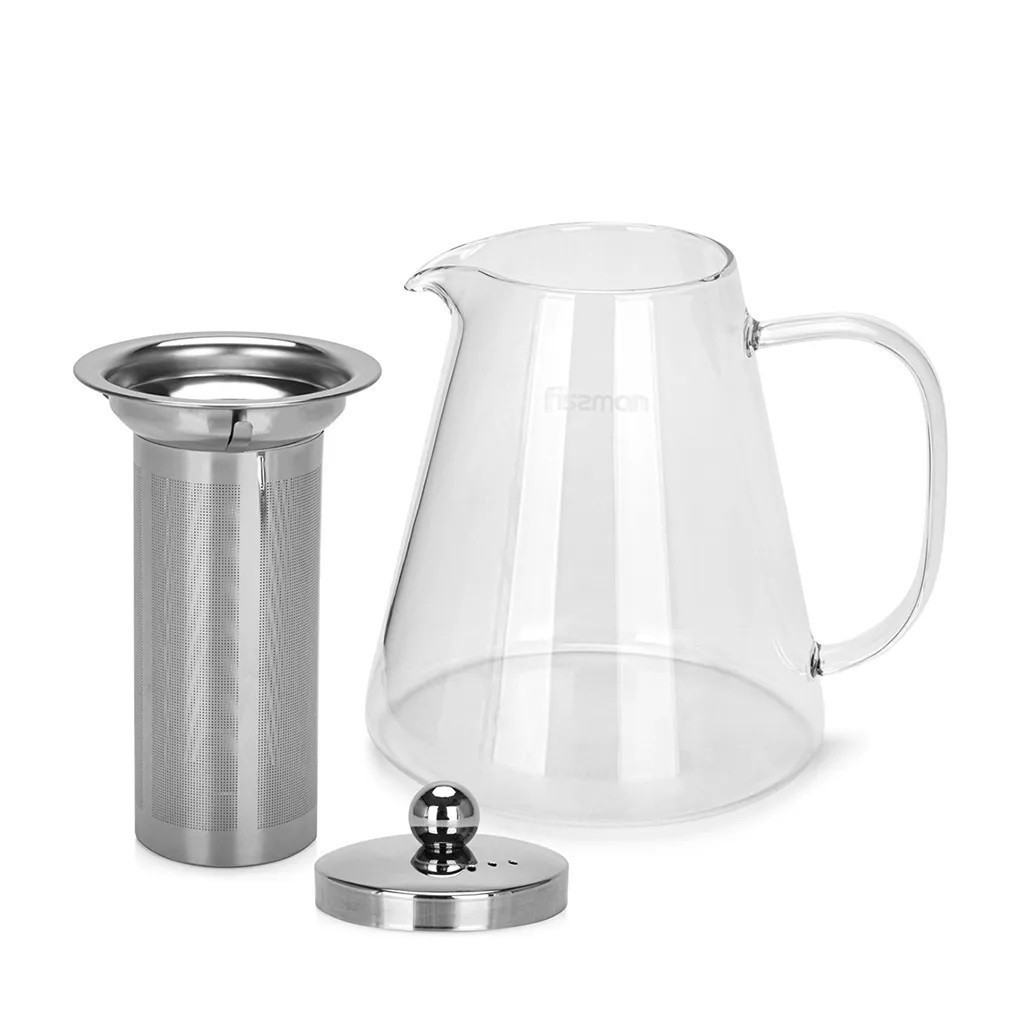 Чайник для заварювання Fissman 1300 мл зі сталевим фільтром жаростійке скло (6480)