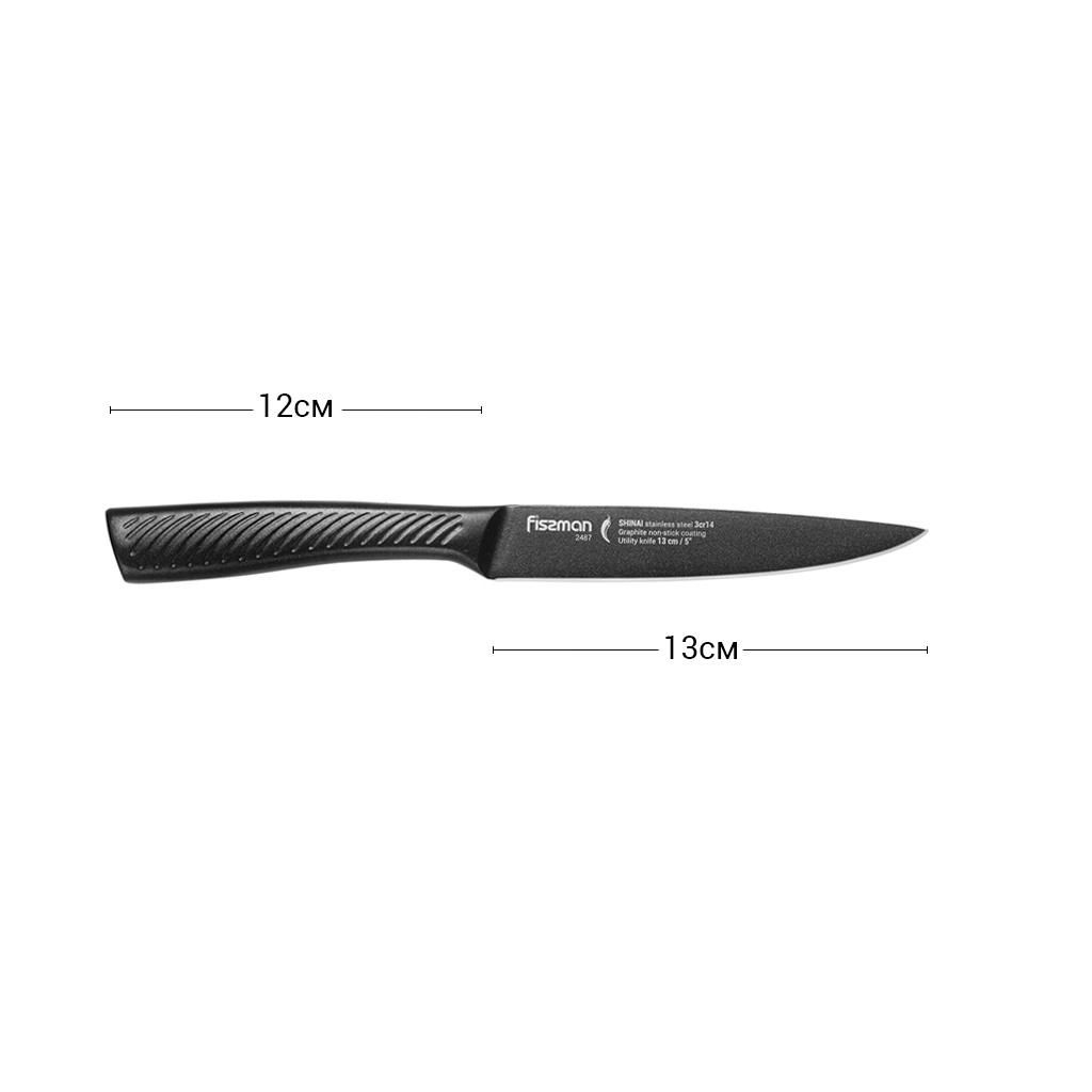 Универсальный нож Fissman SHINAI graphite 13 см (2487)