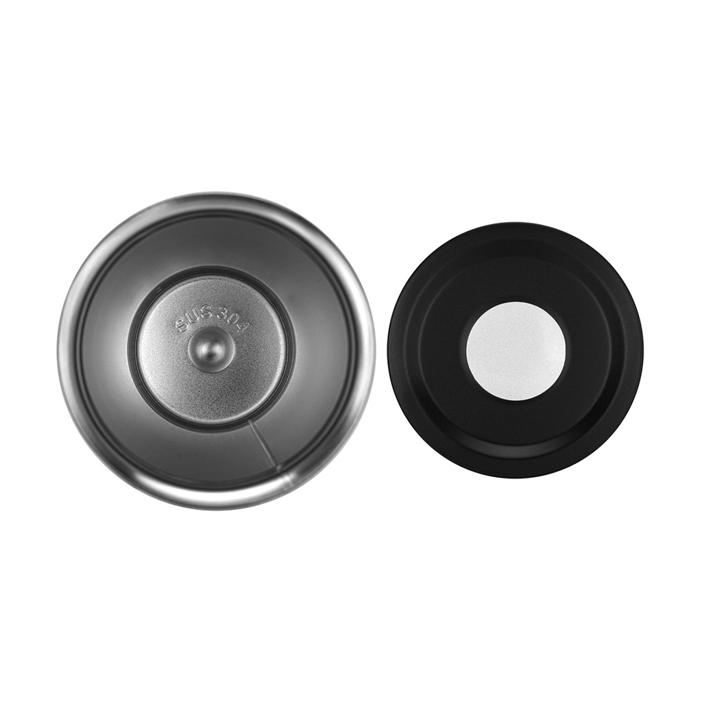 Термос-кухоль Fissman 420 мл, колір чорний нержавіюча сталь (9883)