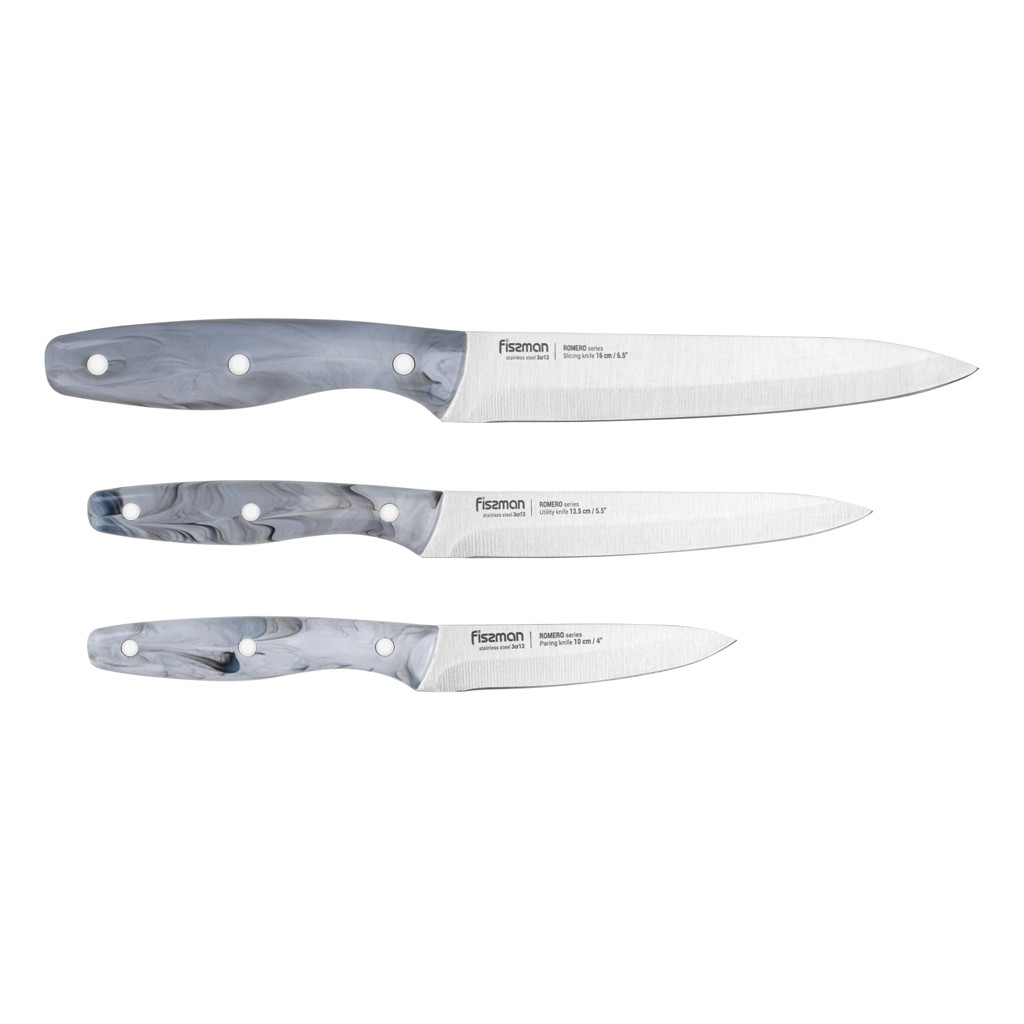 Набір ножів Fissman 3 пр. ROMERO 3CR13 сталь (2702)