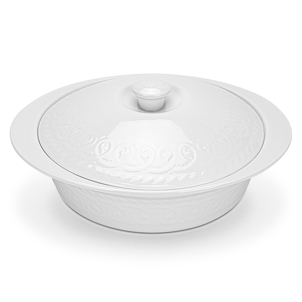 Форма для запекания Fissman круглая с крышкой PARMIGIANO 292х25х72 см/17 л фарфор (13708)