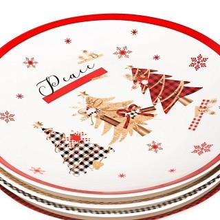 Набір Fissman з 4-х тарілок 20 см фарфор (14058)