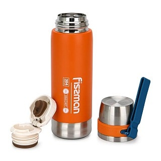 Термос Fissman 600 мл цвет оранжевый нержавеющая сталь (9876)