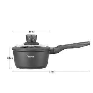 Ківш Fissman PRESTIGE 16x8,5 см / 1,4 л зі скляною кришкою (5040) Ківш Fissman PRESTIGE 16x8,5 см / 1,4 л зі скляною кришкою (5040)