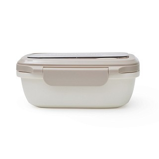 Ланч-бокс Fissman с двумя отделениями 19,7х14х8,2 см 850 мл, цвет серый пластик (16751)