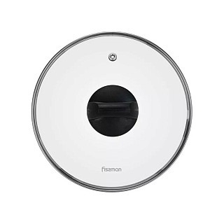 Крышка Fissman 28 см со стальным ободком, цвет ЧЕРНЫЙ стекло (19894) Крышка Fissman 28 см со стальным ободком, цвет ЧЕРНЫЙ стекло (19894)