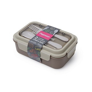Ланч-бокс Fissman з двома відділенням 20,5х13,5х7,8 см 800 мл, колір коричневий нержавіюча сталь (16755)