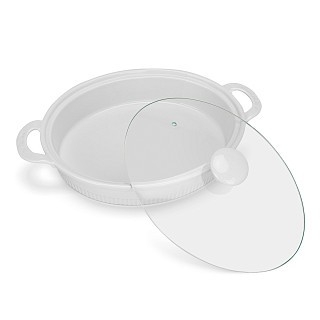 Овальная форма для запекания Fissman 31х25,5х6,5 см / 2,1 л со стеклянной крышкой фарфор (14159) Овальная форма для запекания Fissman 31х25,5х6,5 см / 2,1 л со стеклянной крышкой фарфор (14159)
