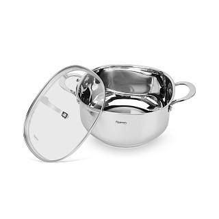 Кастрюля Fissman EXCLUSIVE PRO 24x12 см/5,3 л со стеклянной крышкой нержавеющая сталь (5542)