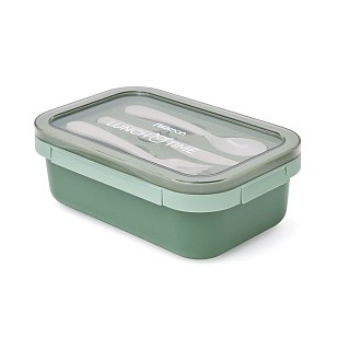 Ланч-бокс Fissman с двумя отделениями 20,5х13,5х7,8 см 800 мл, цвет зеленый нержавеющая сталь (16758)