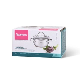 Каструля зі скляною кришкою Fissman LUMINOSA 16x7,5 см на 1,5 л (5331) Каструля зі скляною кришкою Fissman LUMINOSA 16x7,5 см на 1,5 л (5331)