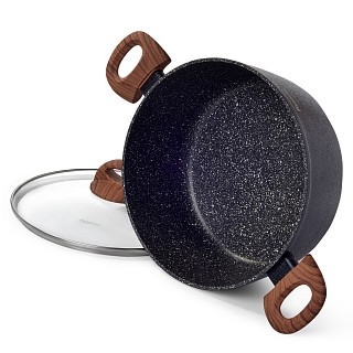 Кастрюля с крышкой Fissman VESUVIO STONE 20x8,5 см на 2,3 л (4245)