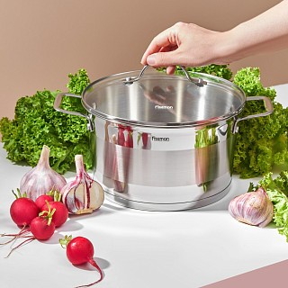 Кастрюля Fissman TIERNO 24x13,5 см/5,25 л со стеклянной крышкой нержавеющая сталь (5496) Кастрюля Fissman TIERNO 24x13,5 см/5,25 л со стеклянной крышкой нержавеющая сталь (5496)