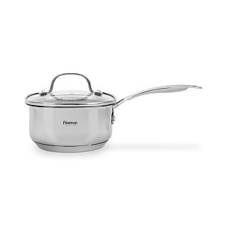 Ківш Fissman EXCLUSIVE PRO 16x8 см / 1,5 л зі скляною кришкою нержавіюча сталь (5540)