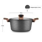 Каструля Fissman DIAMOND GREY 20x10 см / 2,6 л зі скляною кришкою (14304)