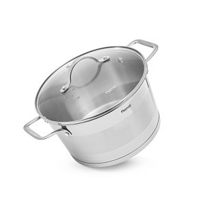 Кастрюля Fissman TIERNO 24x13,5 см/5,25 л со стеклянной крышкой нержавеющая сталь (5496)