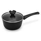 Ківш Fissman 18x9 см / 1,9 л ANGELA зі скляною кришкою алюміній з антипригарним покриттям (14605)