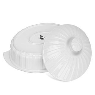 Овальная форма для запекания Fissman 26х20,5х13 см / 1,6 л с крышкой фарфор цена за шт (14174)