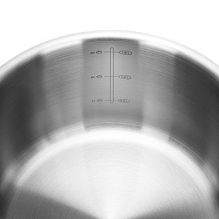 Ковш Fissman PREMIUM ONE 16x9 см/1,6 л со стеклянной крышкой нержавеющая сталь (15090)