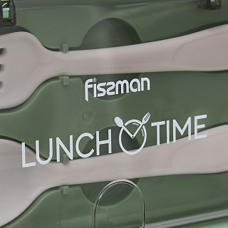 Ланч-бокс Fissman з двома відділенням 20,5х13,5х7,8 см 800 мл, колір зелений нержавіюча сталь (16756)