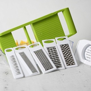 Терка-шинковказ Fissman с контейнером 32x14x9 см с 5 сменными лезвиями нерж. сталь (18639)