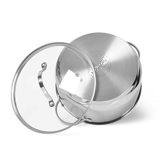 Каструля зі скляною кришкою Fissman LUMINOSA 24x11,5 см на 5,1 л (5334)