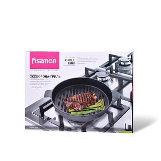 Круглая сковорода-гриль Fissman 26x5 см с боковыми ручками (4072) Круглая сковорода-гриль Fissman 26x5 см с боковыми ручками (4072)