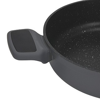 Сотейник Fissman 28x8 см / 4,3 л TITANIUM PRO зі скляною кришкою литий алюміній з антипригарним покриттям (14586)