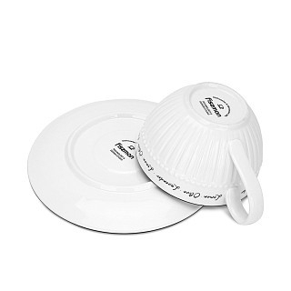 Набор из 2-х кружек Fissman PROVENCE 250 мл с блюдцами фарфора (13618)