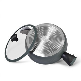 Сотейник Fissman BRILLIANT 28x7,5 см / 4,1л со съемными ручками и стеклянной крышкой (14386)