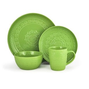 Набор посуды Fissman MOTIF 16 примет цвет зеленый керамика (6281)