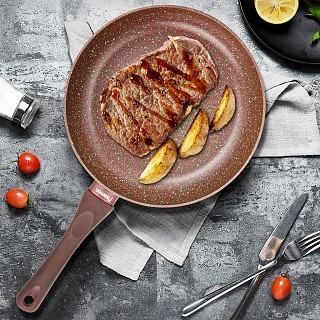 Сковородка глубокая для жарки Fissman MOSSES STONE 24x 5 см (14941)